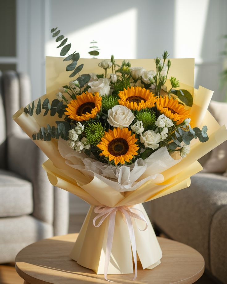 Ramo de girasoles para cumpleaños