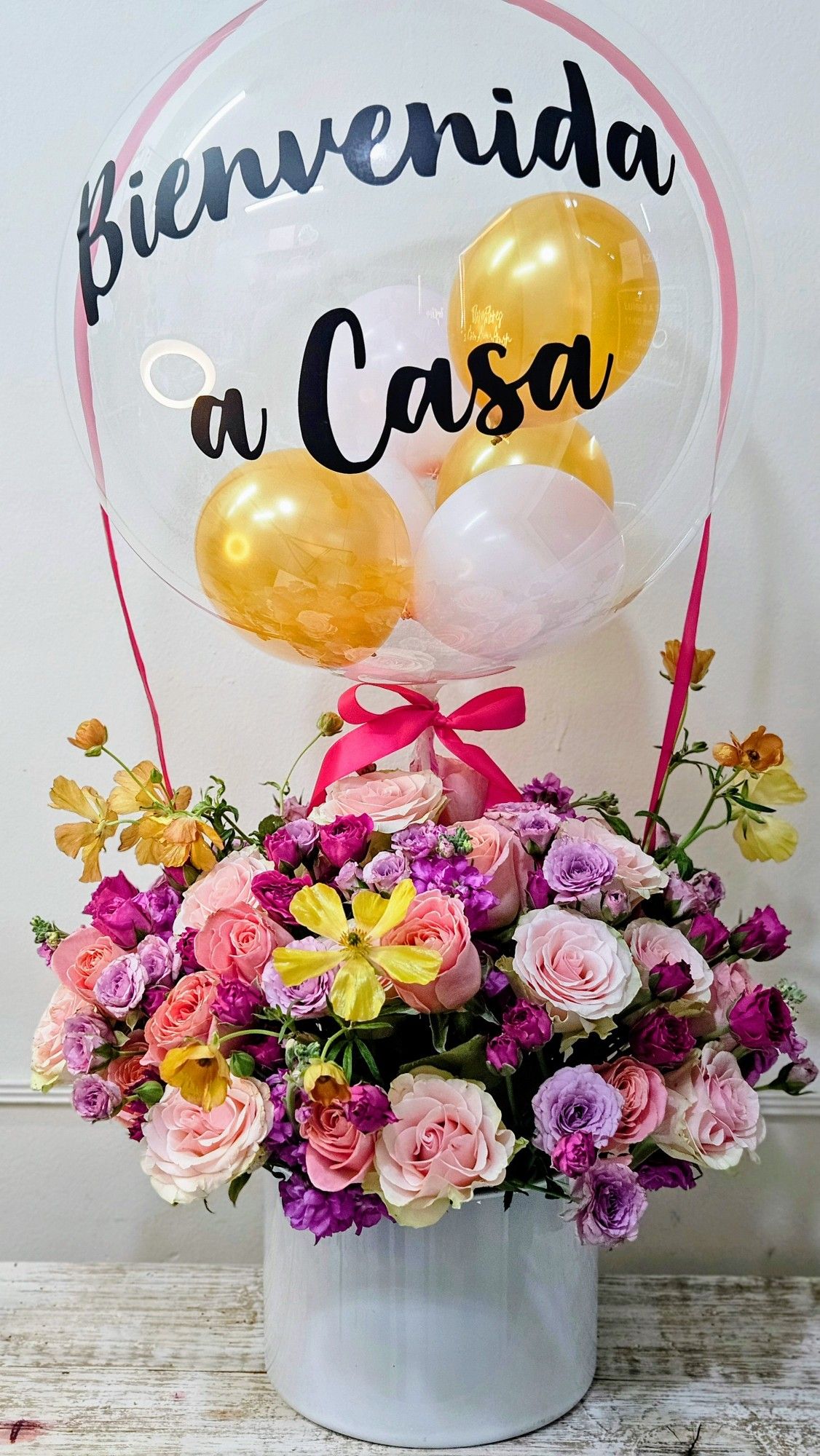 Arreglo floral de bienvenida